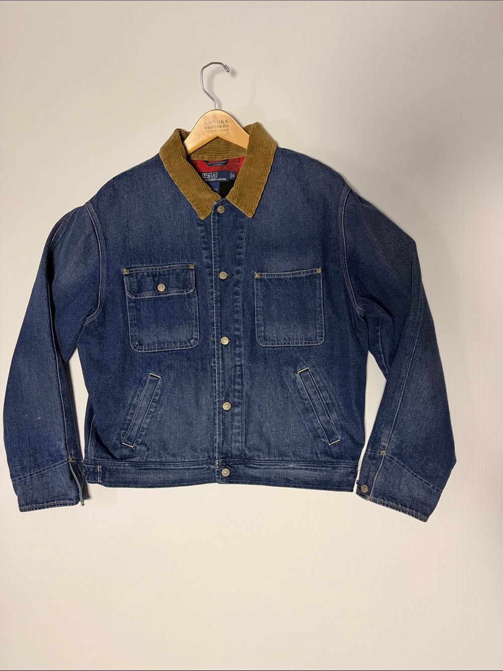 Polo by Ralph Lauren Indigo Denim Jacket with Brown Corduroy Collar